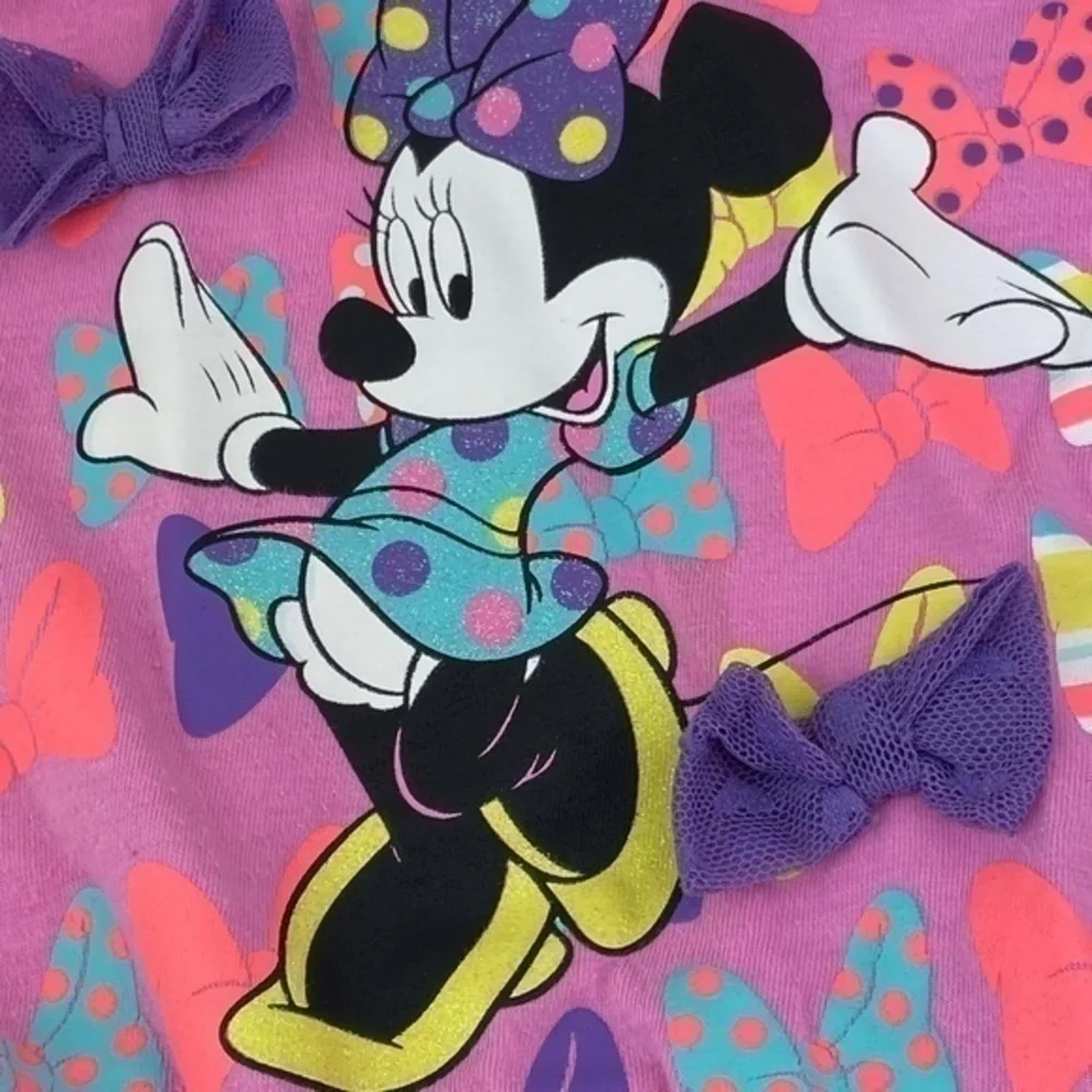 Disney Girls Minnie Mouse Dress Size 4 Sleeveless Bows